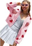 Womens Sequin Love Heart Cardigan G