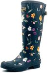 Rongee Rain Boots for Women Waterproof Outdoor Garden Boots Blossom Printed with Adjustable Buckle (8 B(M) US)