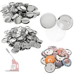 Dyna-Living 100Pcs Metal Badge Button Pin, 25mm/0.98inch DIY Pin Kit Metal Button Pin Badges Kit for Handicraft Souvenirs Gifts(Glossy Style)