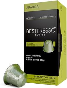 Bestpresso Coffee for Nespresso Original Machine 120 pods Certified Genuine Espresso Arabica Blend (Light Intensity), Pods Compatible with Nespresso Original 60 Days Satisfaction Guarantee