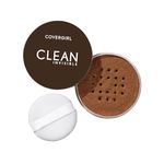 COVERGIRL - Clean Invisible Loose Powder, 100% natural origin pigments & only 15 essential ingredients that won’t clog pores, lightweight, breathable formula - Translucent Dark - 140