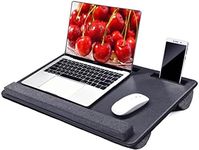 9SHOME Oversized Lap Desk, Portable Laptop Desk Stand with Pillow Cushion and Wrist Pad for Bed Home Office, Fits up to 17.6 inch Notebook, with Tablet, Phone and Pen Holder