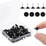 Prasacco 50 Pcs Black Push Pins Thumb Tacks for Wall Hangings Plastic Drawing Pins Steel Point Cork Board Push Pins for Maps Posters Photos