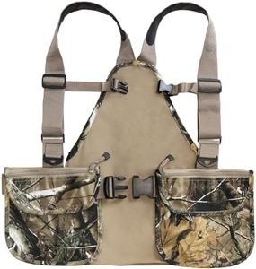 HUNTPAL Upland Hunting Vest Tactical Vest with Game Pouch and Pockets, Hunting Backpack with Adjustable Chest and Waist Belts (Leaf Camo)