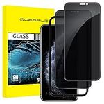 [2 Pack] QUESPLE Privacy Screen Protector Compatible for 11 Pro Max/iPhone Xs Max [6.5 Inch], Anti Spy Private Tempered Glass Film, Bubble Free, Case Friendly, Easy Installation Frame