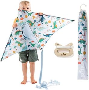 LOFTY Kites for Kids | Easy to Fly Kite | Flying Kites for Children | Kids Kite Easy to Assemble | Built to Last with Wooden Handle & Matching Carry Bag | Designed in New Zealand-Dino Days