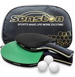 Senston Table Tennis Rackets with Balls Ping Pong Paddle Sets, Table Tennis Bats with Carry Bag, Ping Pong Racket for Indoor, Outdoor Play