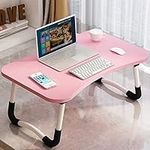 Adjustable Laptop Bed Table Lap Standing Desk for Bed and Sofa Breakfast Bed Tray Laptop Lap Desk Folding Breakfast Serving Coffee Tray Notebook Stand Reading Holder for Couch Floor Kids(60 x 40 cm)