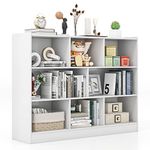 IFANNY 3 Tier Bookcase, Modern Bookshelf with 8 Storage Cubes, Wood Storage Cube Shelves, Small Bookshelves for Small Spaces, Book Shelf for Bedroom, Living Room, Home Office (White)