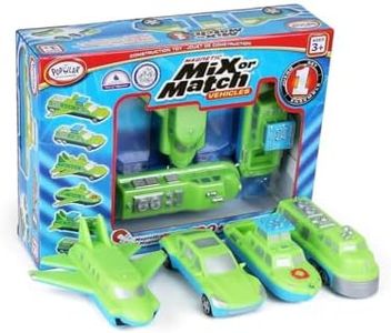 Magnetic Mix or Match Vehicles 1 Toy Play Set, 12 Pieces