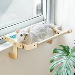 MEWOOFUN Sturdy Cat Window Perch Cat Hammock Cat Window Seat Bed Holds Up to 40lbs (Sky Grey)