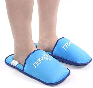 NEWGO Foot Ice Pack Slippers 2 Pack Gel Ice Packs for Foot Pain Relief, Hot Cold Therapy Gel Ice Slippers for Plantar Fasciitis, Neuropathy, Post Partum Feet, Swollen Feet - Blue, Blue, 11.41x5.51 Inch (Pack of 2)