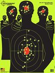 25 Pack - 18"x 24" Triple Silhouette SPLATTERBURST Shooting Targets - Instantly See Your Shots Burst Bright Fluorescent Yellow Upon Impact - Great for all firearms, rifles, pistols, AirSoft, BB and Pellet guns!