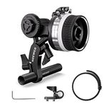 NEEWER Mini Follow Focus with A/B Stops, Lens Gear Ring, 15mm Rod & Rod Clamp for Cinema Camera, DSLR/Mirrorless Camera, Compatible with Lens Diameter Up to 114mm, PG001 (Silver)