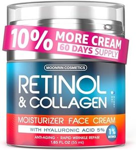 Retinol Cream for Face with Hyaluronic Acid, Day-Night Anti-Aging Moisturizer for Women, Men, Collagen Cream for Face Reduces Wrinkles, Dryness, 1.85 Oz