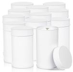 Yesland 12 Pack Tea Tin Canister with Airtight Double Lids, 17 Fluid oz Tea Storage Organizer Tin Can Small Round Kitchen Canisters for Loose Tea, Coffee, Candy, Herbs and Spices - White