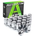 AUTOPTIM M12x1.5 Lug Nuts - Replacement for Ford Focus Escape Fusion, Mazda Honda Model Aftermarket Wheel, Chrome Anti-Rust Closed End Bulge Acorn, 3/4" 19mm Hex 20PCS Short Tire Nut