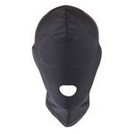 DALAOCU Full Cover Zentai Hood Mask Elastic Black Breathable Open Mouth Face Cover Eye Thick Sponge Cushion for unisex