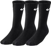 Nike Men Cush Crew Socks (pair Of 3) - Black/White, Large/Size UK 8 - 11