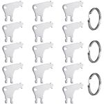 15pcs Toilet Paper Dispenser Keys with 3pcs Key Rings, Toilet Paper Dispenser Key Replacement Tissue Dispenser Key Paper Towel Dispenser Key for Janitors Maintenance Professionals