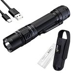 fenix PD36R Pro Rechargeable Tactical Flashlight, 2800 Lumen Dual Rear Switches USB-C with Battery and Lumentac Organizer, Black