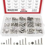 Hilitchi 460-Piece Metric M3 M4 M5 Hex Socket Flat Head Countersunk Bolts Screw Nut Assortment Kit - 304 Stainless Steel