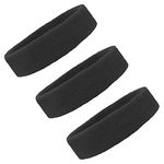 Kenz Laurenz Cotton Sweatband Stretchy Head Band for Workout Running Basketball Tennis, Moisture Wicking Terry Cloth, Unisex, Black