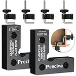 Preciva 90 Degree Mini Positioning Squares 2 Sets (2.32''x 2.32''), Aluminum Alloy Right Angle Clamps Fixing Clamp, Carpenter Corner Clamping Square Tool for Picture Frame Box Cabinets Drawers (Black)