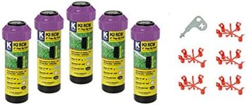 K Rain K1 1/2" Reclaimed Water (RCW) Gear Drive Rotor 4" Pop-Up | 15' - 30' Spray Distance, 40° - 360° Arc Spray Pattern with Full-Circle Gear Driven Rotor | Includes Install Kit (5 Pack)