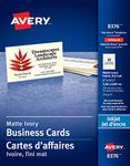 AVERY Perforated Business Cards for Laser Printers, 2" X 3.5" Cards, Ivory White, 250 Cards, 8376