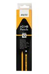 BRUSTRO 2HB Pencils | Pack of 12 | Strong Grip, Extra Dark with Eraser Tip, Pre-Sharpened, Smooth Handwriting, Drawing, Sketching, Mandala, Graphite, Ideal for Students and Adults, School, Office use