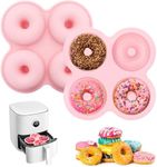 YINARONG 2 Pcs Air Fryer Donut Mold,Donut Pan,Reusable Donut Molds, Silicone doughnut mold, Cavity Non-Stick Bagel Pan,Ninja 2qt-8qt Air Fryer Accessories, Donut Pan for Baking