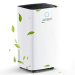 ARIBIO 12L/Day Dehumidifier with Digital Humidity Display & Control, Childlock, Laundry Dry, and Timer for Home/Basement/Office, 2L Water Tank & Drainage Hose for Damp & Condensation