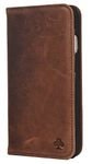 PORTER RILEY - Leather Case for Google Pixel 6. Premium Genuine Leather Stand Case/Wallet/Cover (Chocolate Brown)