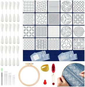 51 Pcs Sashiko Kit, Complete Sewing Set with Embroidery Hoop for Mending