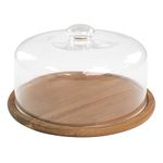 KVMORZE 10.2''Glass Dessert Dome with Base, 11.8"Decorative Cake Tray with Glass Dome Cover, Cake Fruit Display Server Tray for Kitchen, Birthday, Weddings, Appetizer Dessert & Cheese Serving Platter