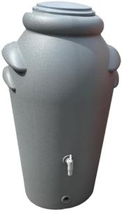 F & R Regenwassertonne 200 Liter, UV-, Korrosions- und Frostbeständige Regentonne, Regenbehälter mit Abdichtendem Deckel & Wasserhahn, Regenfass, Regenwassersammler, Grau