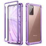 Dexnor Case for Samsung Galaxy Note 20 5G 6.7 Inch with Built-in Screen Protector 360 Degree Dust Proof Front and Back Clear Full Body Outdoor TPU+PC Shockproof Protective Cover - Purple