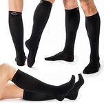 3 Pairs of Compression Socks for Women & Men Knee High Compression Socks - Relieve Calf & Leg Pain - Graduated to Boost Circulation & Reduce Edema Swelling, Nurse & Runner Recommended - (Black, M)