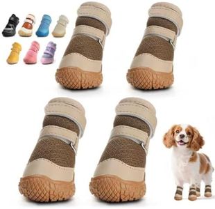 Dog Shoes for Small Dogs, Breathable Dog Boots Paw Protector for Hot Pavement Winter Snow, Dog Booties with Rugged Anti-Slip Sole for Hardwood Floors Outdoor Walking Green Size 3