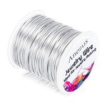 Jewelry Wire, Anezus Silver Craft Wire Tarnish Resistant Copper Beading Wire for Jewelry Making Supplies and Crafting (Silver, 20 Gauge)