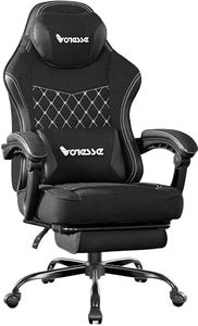 Vonesse Gaming Chair for Adults, Computer Chair with Footrest and Massage Lumbar Support 250LBS, Office Chair with Pocket Spring Cushion （Fabric Black）