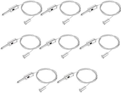 Vigtayue Adjustable Light Suspension Kit - 8 Pcs Luminaire Installation Hardware with 3.4ft Cable for Commercial Aquarium, LED Panel Lights, and More - Supports up to 11 lbs Per Strip