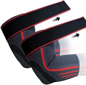 Elbow Brace Compression Support Sleeve for Tendonitis, Tennis Elbow, Golf Elbow Treatment, with Adjustable Straps - Maintains Support Rregardless of Activities Such as Tennis, Golf, Baseball, Basketball, Weights / Powerlifting, or Volleyball! (L)