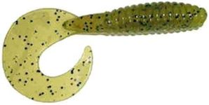 Big Bite Baits 3-Inch Fat Grub Lure (100-Pack), Avocado Green Pepper