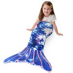 Catalonia Classy Mermaid Tail Blanket, Fish Scale Pattern Snuggle Blanket for Girls Woman, Ultra Soft Fleece Sleeping Throw for Kids, Cozy Mermaid Gift for Adult Toddlers