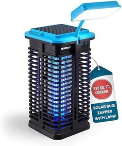 Flowtron Solar Bug Zapper | Portable Electric Insect Killer with UV Light & LED Lamp | USB-C and Solar Charging for 4000 mAh Battery | 530 Sq Ft Coverage from Gnats, Flies for Patio, Yard, Camping