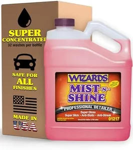 Wizards Mist-N-Shine Professional Detailer - Multi-Use Glass Cleaner for Vehicles - Adds Gloss to Paint, Chrome and Glass - 1 Gallon Refill for Spray Bottle - Made in USA