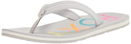 Roxy Women's Vista Flip Flop Sandal, Light Grey, 3 UK