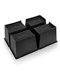 Affogato Bed Risers, 4 Pack 6 Inch Rectangle Heavy Duty Furniture Risers, Table Leg Extenders, Bed Lifts Fits to Bed, Chair, Desk, Cabinet, Sofa, Couch, Tables, Support up to 5000 Lbs (Black)